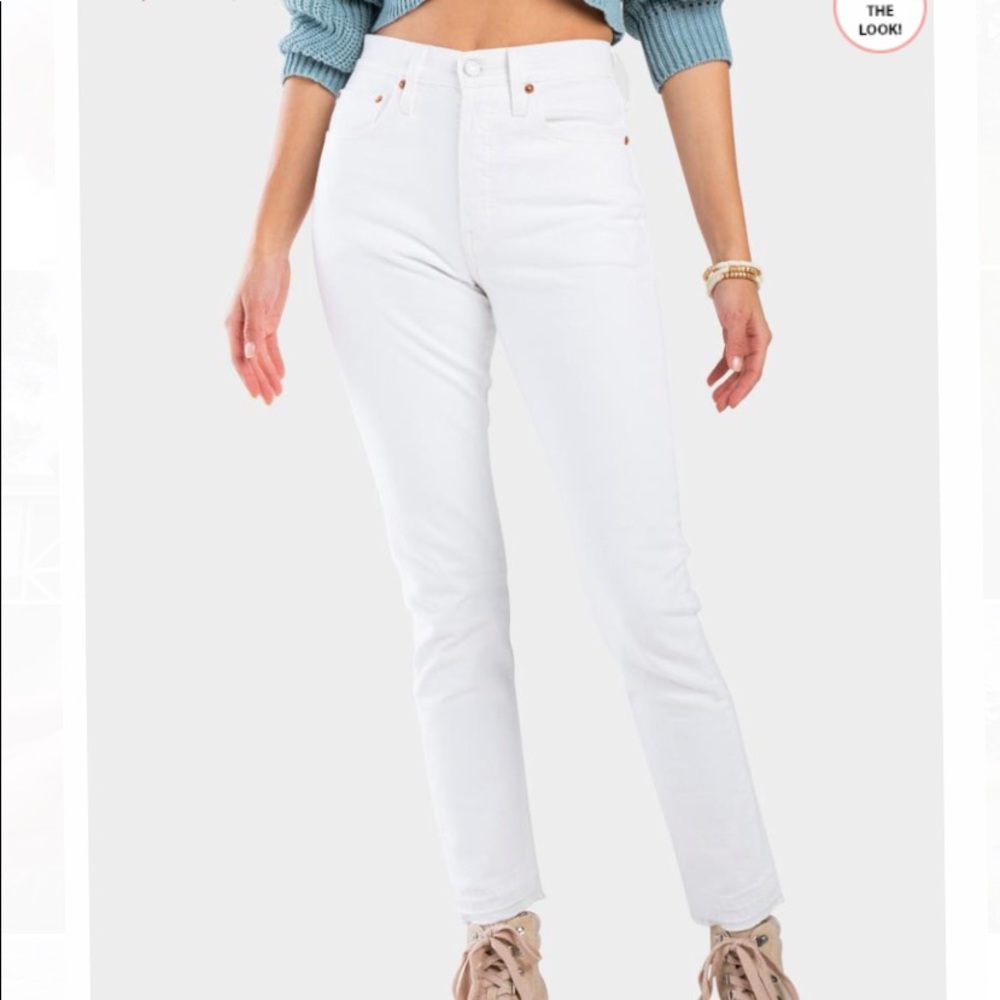 Levi’s 501 white skinny jeans